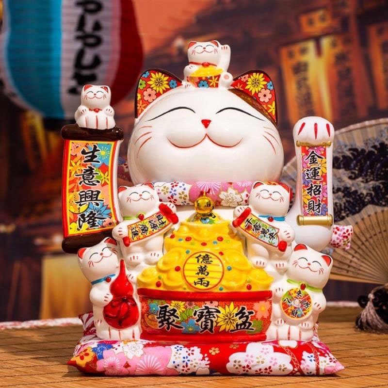 The Fortune Cat with a Golden Treasure Jar