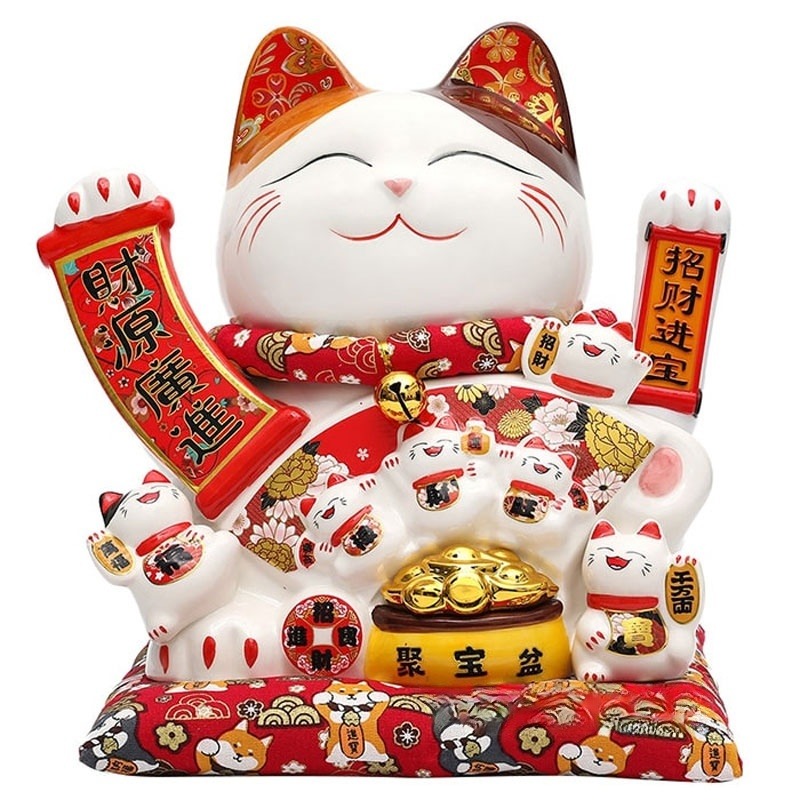 The Lucky Maneki Neko Cat Waving Both Paws